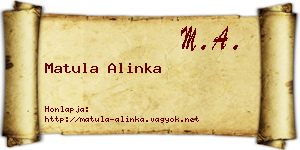Matula Alinka névjegykártya